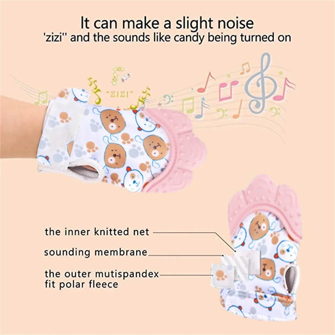 Newborn Teething Silicone Mittens Multi