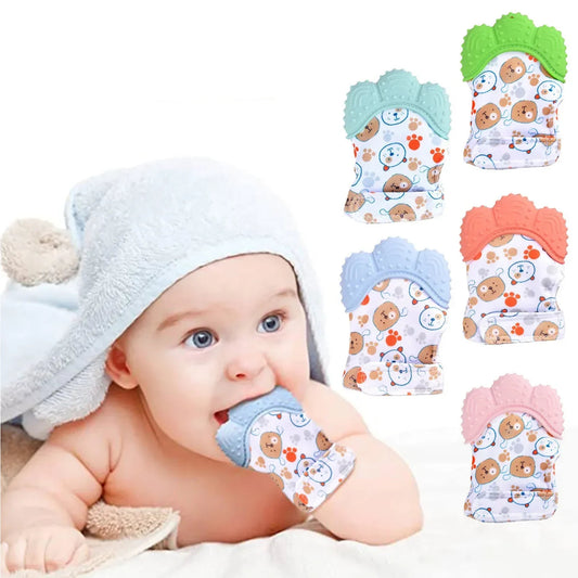 Newborn Teething Silicone Mittens Multi