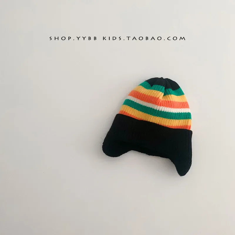 Baby wool hat cute bear ear
