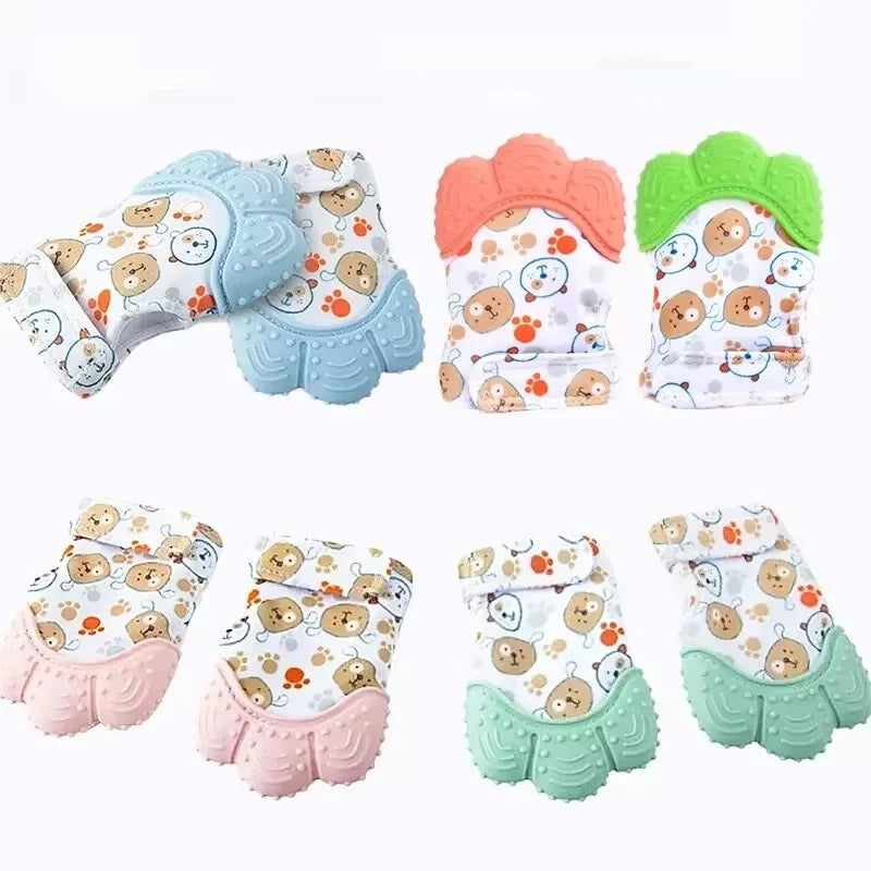 Newborn Teething Silicone Mittens Multi