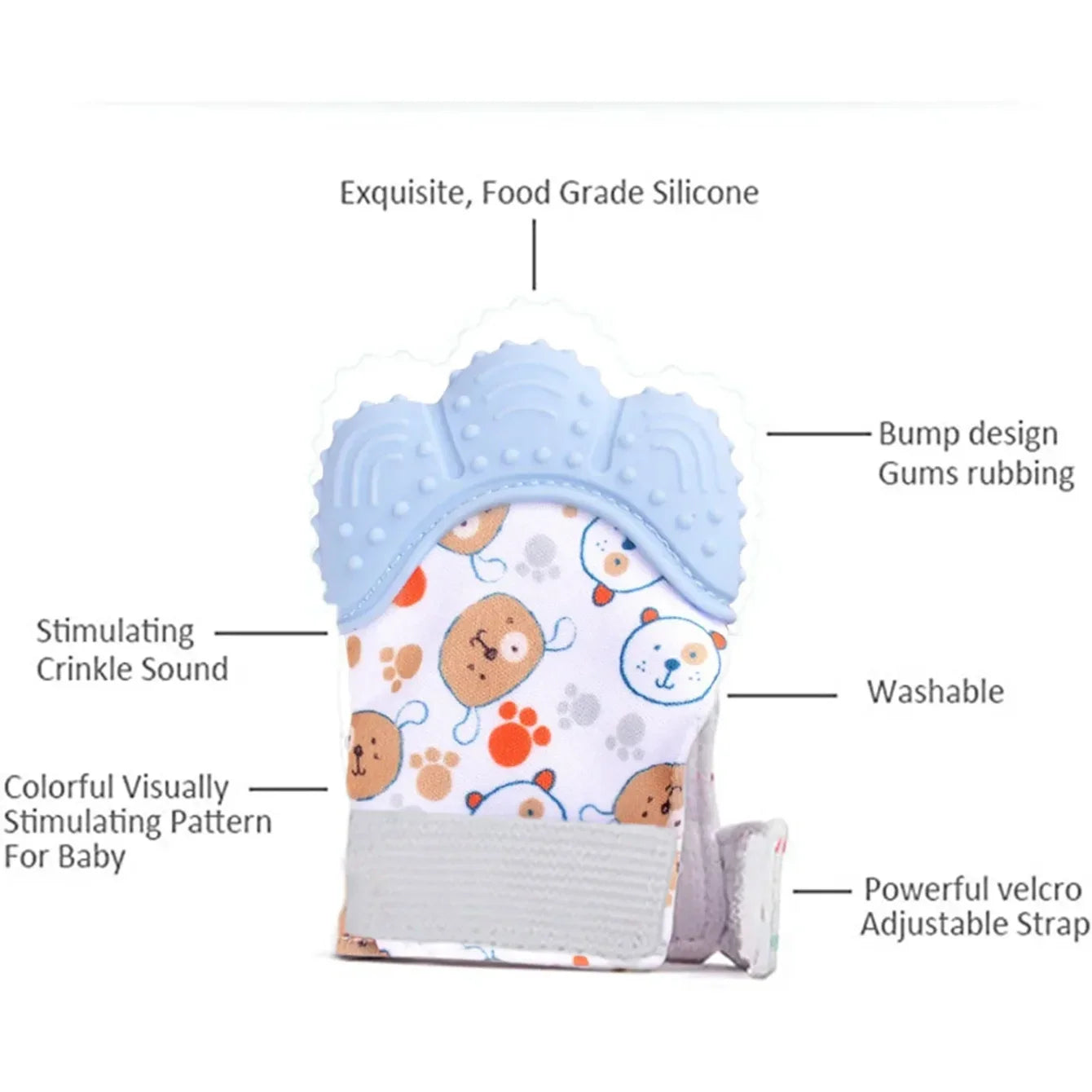 Newborn Teething Silicone Mittens Multi